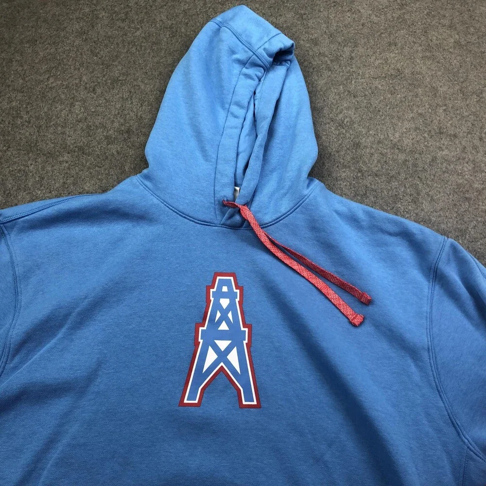 Houston Oilers Hoodie Mens XL Blue NFL Football Nike Graphic Sweatshirt